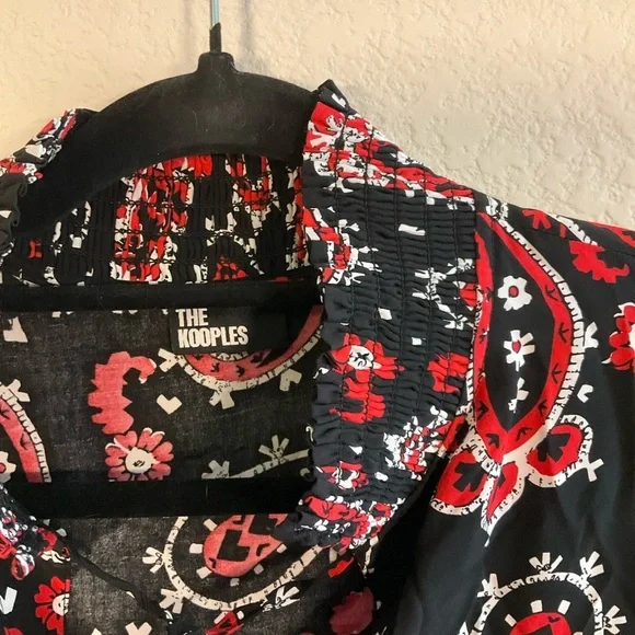 The Kooples Black and Red Blouse Chic Top - Picture 5 of 5